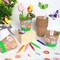 Garden Paper Pot Craft Kit 20 Pack Flower Plant Spring Craft with 50pcs Adhesive Foam Stickers 20pcs Paper Mache Pots Label Pen Flower Planting Growing Kit Science for Kids